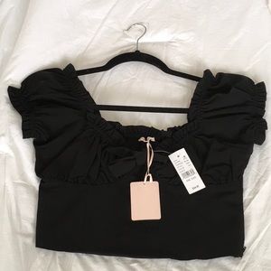 NWT Lottie Moss black crop top size small.